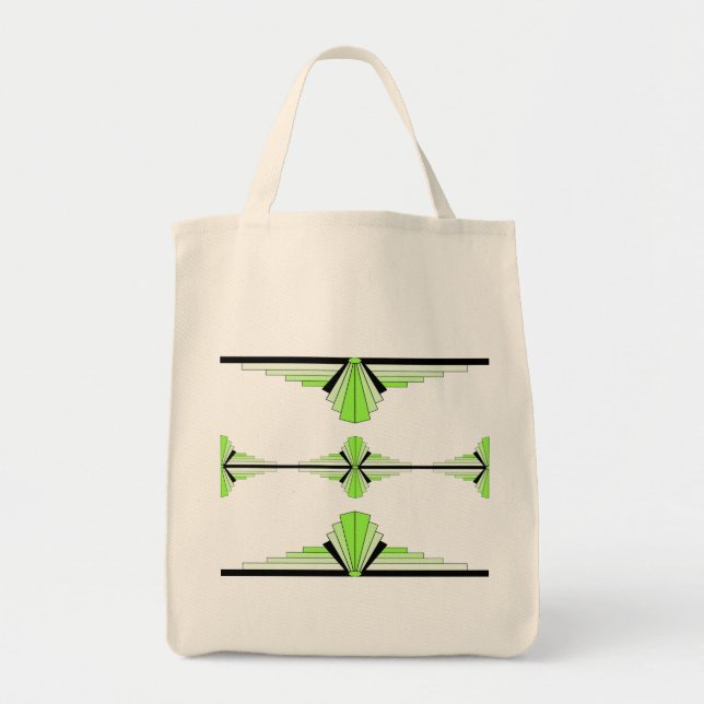 Art deco elements in pastel green tote bag (Front)