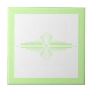 Art deco elements in pastel greens ceramic tile