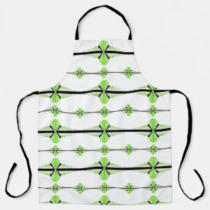 Art deco elements in pastel lime green apron