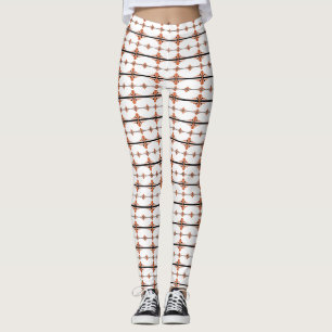Art deco elements in pastel peach leggings