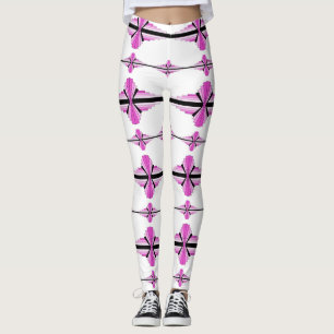Art deco elements in pastel pink leggings