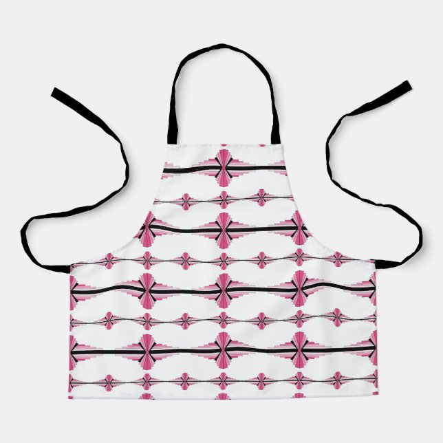 Art deco elements in pastel rose apron (Front)
