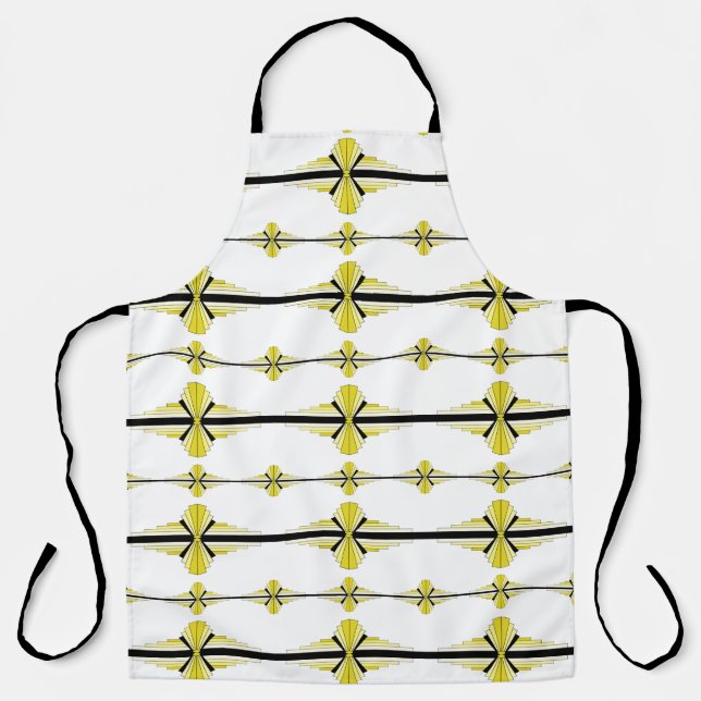 Art deco elements in pastel yellow apron (Front)