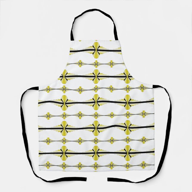 Art deco elements in pastel yellow apron (Front)