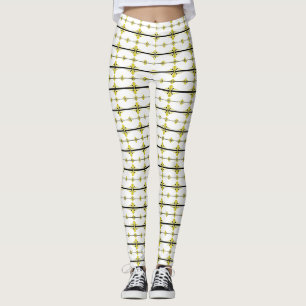 Art deco elements in pastel yellow leggings