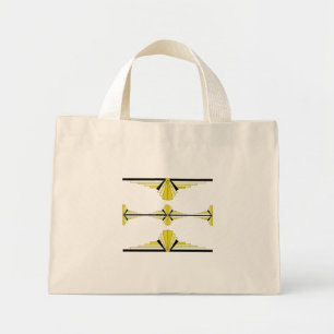 Art deco elements in pastel yellow mini tote bag