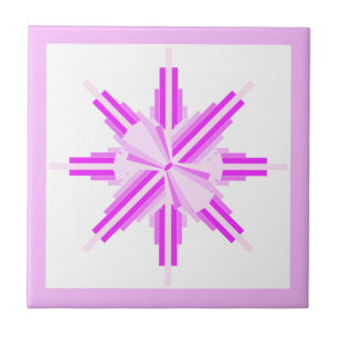 Art deco elements in pink ceramic tile