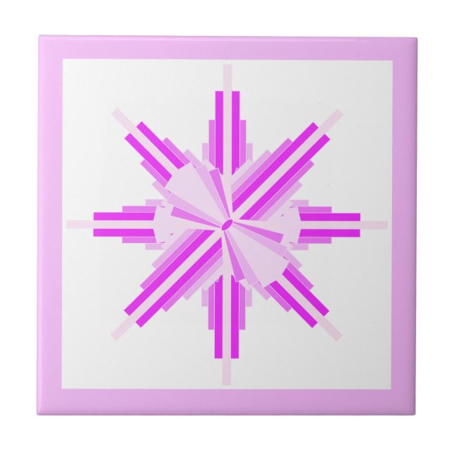 Art deco elements in pink ceramic tile (Front)