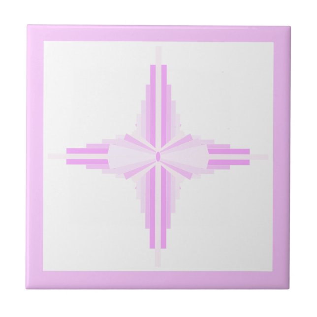 Art deco elements in pink ceramic tile (Front)