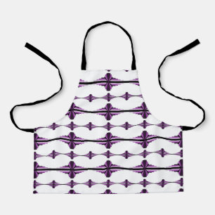 Art deco elements in plum apron