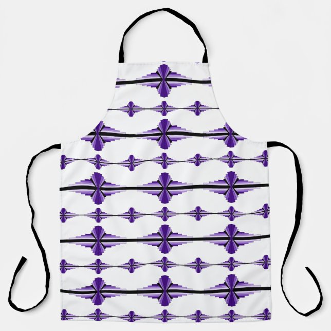 Art deco elements in purple apron (Front)