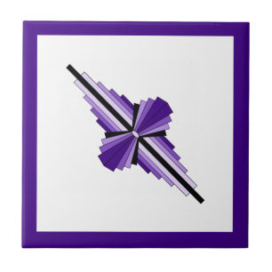 Art deco elements in purple ceramic tile