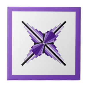 Art deco elements in purple ceramic tile