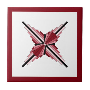 Art deco elements in raspberry & pink ceramic tile