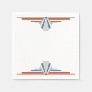 Art deco elements in rose gold & blue12g napkin