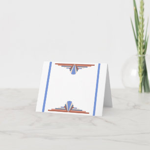 Art deco elements in rose gold & blue card