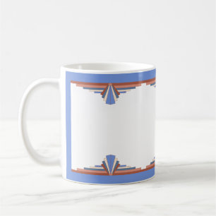 Art deco elements in rose gold & blue coffee mug