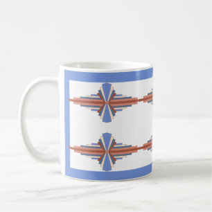 Art deco elements in rose gold & blue coffee mug