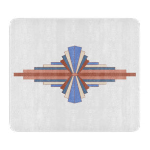 Art deco elements in rose gold & blue cutting board