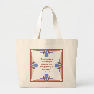Art deco elements in rose gold & blue large tote bag