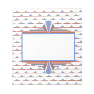 Art deco elements in rose gold & blue notepad