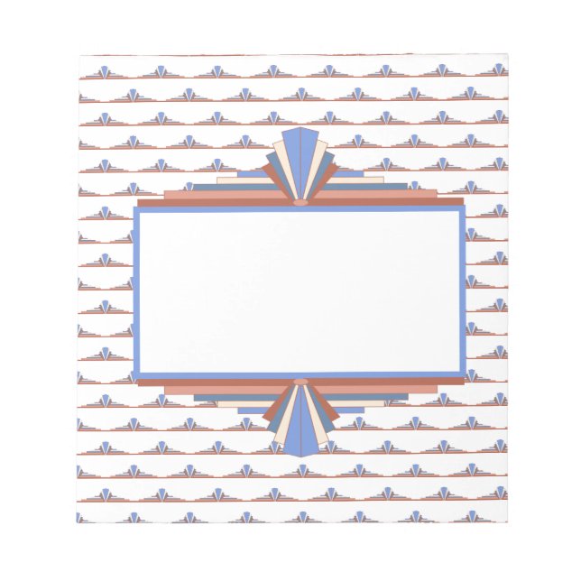 Art deco elements in rose gold & blue notepad (Front)