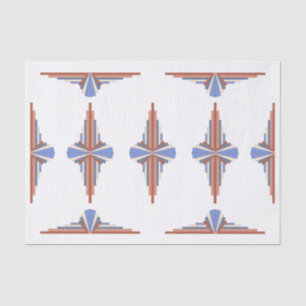 Art deco elements in rose gold & blue tissue paper