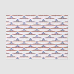 Art deco elements in rose gold & blue tissue paper