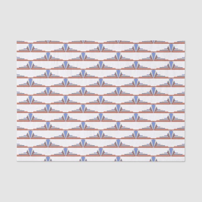 Art deco elements in rose gold & blue tissue paper (Front)