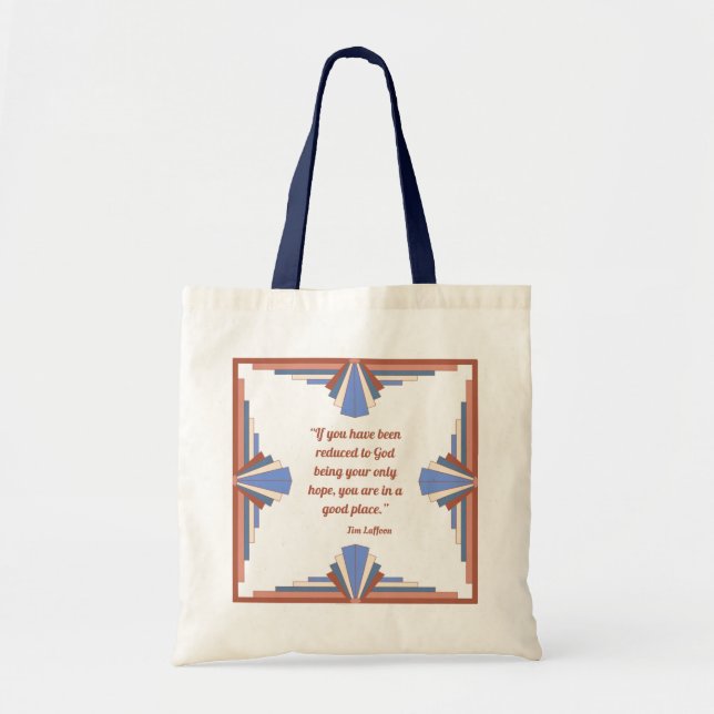 Art deco elements in rose gold & blue tote bag (Front)
