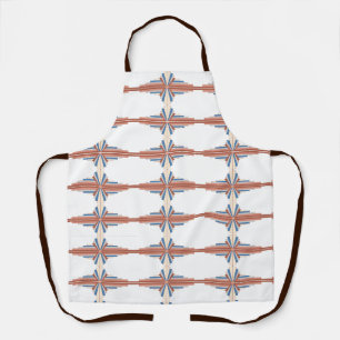 Art deco elements in rose gold,brown & blue apron