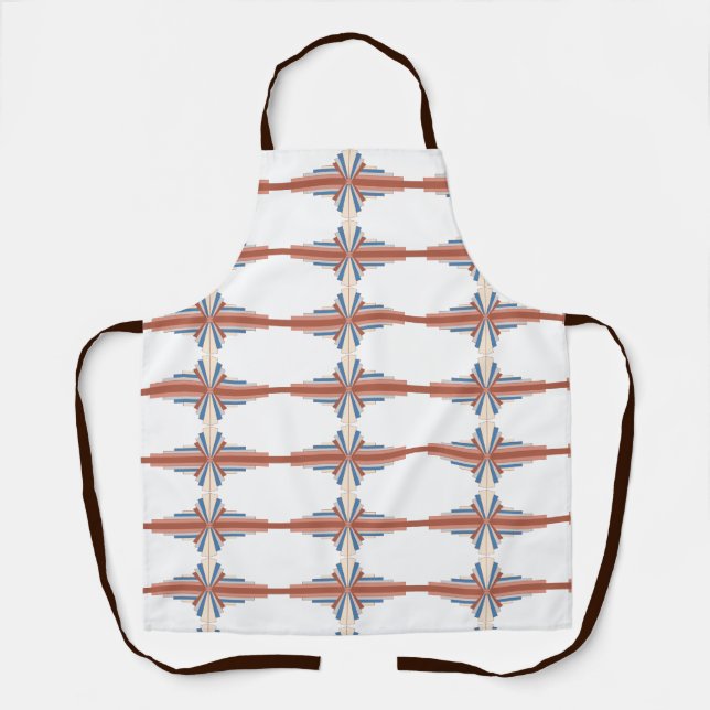 Art deco elements in rose gold,brown & blue apron (Front)