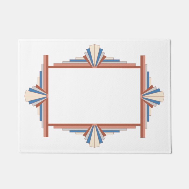 Art deco elements in rose gold,brown & blue Mat (Front)
