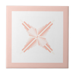 Art deco elements in soft orange & peach ceramic tile