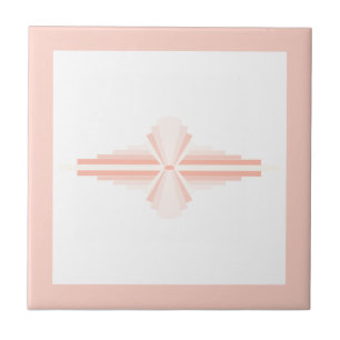 Art deco elements in soft orange & peach ceramic tile