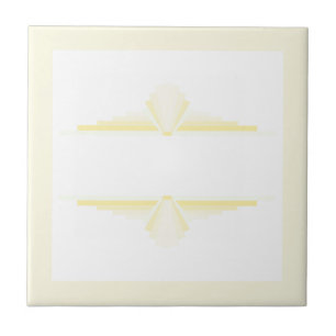 Art deco elements in soft yellow & cream ceramic tile