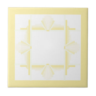 Art deco elements in soft yellow & cream ceramic tile