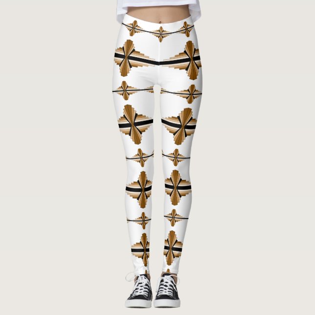 Art deco elements in tan leggings (Front)