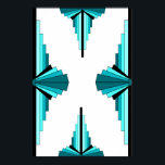 Art deco elements in teal green poster<br><div class="desc">A classic art deco style pattern created in teal green. The art deco style was popularized during the 1920s and 1930s.</div>