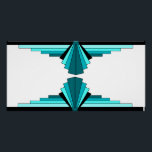 Art deco elements in teal green poster<br><div class="desc">A classic art deco style pattern created in teal green. The art deco style was popularised during the 1920s and 1930s.</div>