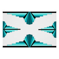 Art deco elements in teal green