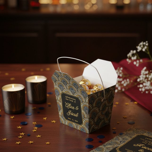 Art Deco Embroidered-Style Wedding Favor Box (Creator Uploaded)