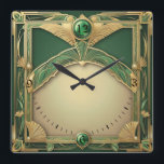Art Deco Exclusive Square Wall Clock<br><div class="desc">Great clock design. You will love it like others. Be free to use this design for other product you like or to customise and add your text. Follow me for more. Thank you. Have a nice day.</div>