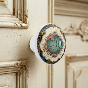 Art Deco Eye Anatomical Ophtalmology  Ceramic Knob