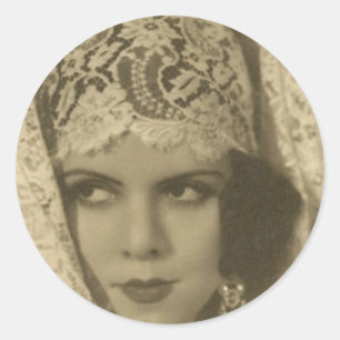 Art deco face classic round sticker