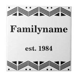 Art Deco Family name Ceramic Tile