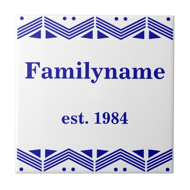 Art Deco Family name Ceramic Tile (Front)