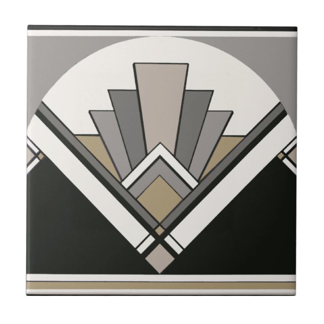 Art Deco Fan Bathroom Or Kitchen Tile (Front)
