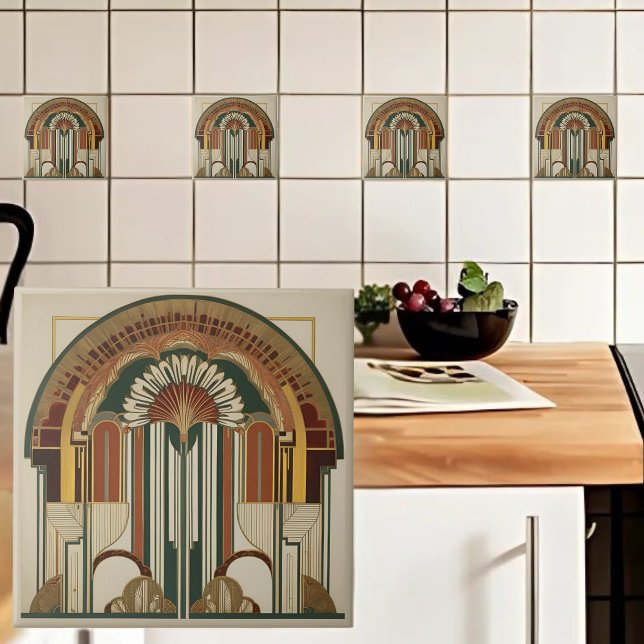 Art Deco Fan Ceramic Tile (Creator Uploaded)