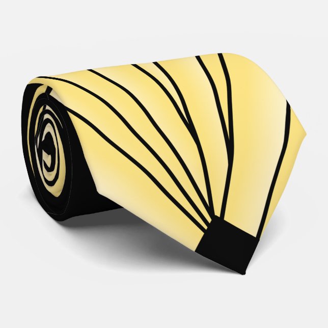 Art Deco Fan Design Gold Neck Tie (Rolled)